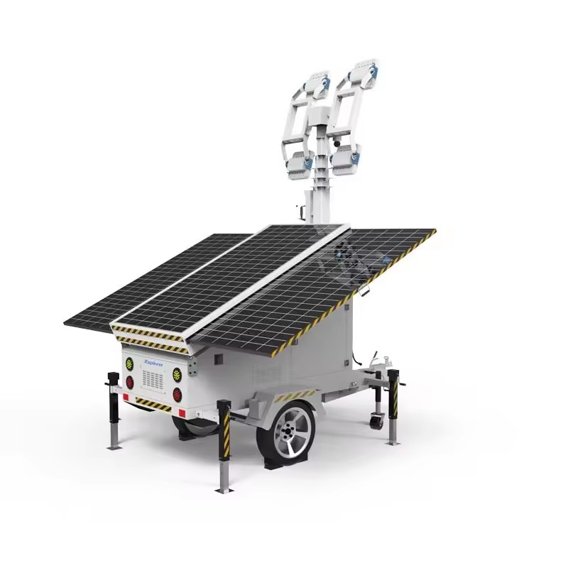 Mobile Solar LED Light Towers for Construction