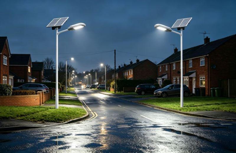Éclairage public solaire pour les communautés résidentielles de Wigan, Royaume-Uni