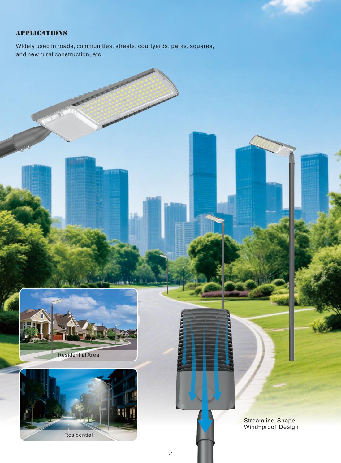Municipal road lighting solution, urban roadway LED street light project