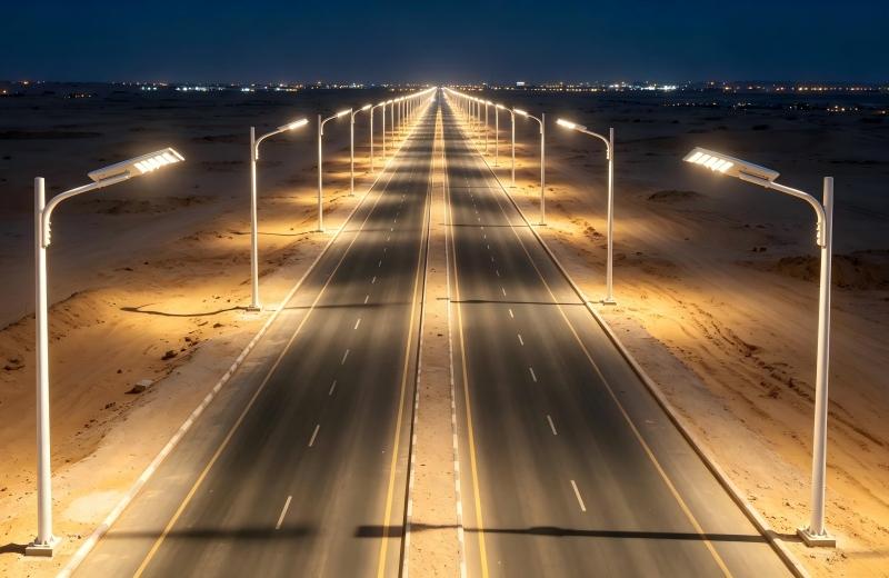 Projet d'éclairage public principal en aluminium tout-en-un XCPB 100W dans le centre de l'Arabie saoudite