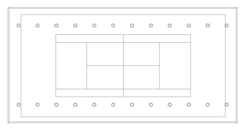 4.single row side lighting layout for dedicated indoor tennis stadium render