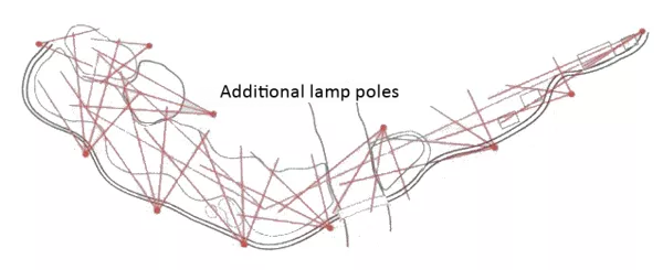 Professional lighting design for golf course water hazards