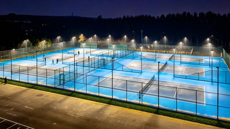 Comment l'éclairage de tennis HRLUX réduit les coûts des projets tout en respectant les normes des tournois CIE