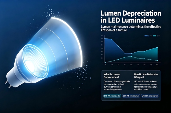 Qu’est-ce que la dépréciation du flux lumineux des luminaires LED ? Comment déterminer la durée de vie d’un luminaire ?